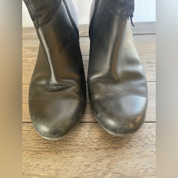 Clarks Bendables Black Leather Ankle Zip Boots Women's 9W Style 62423 - Picture 4 of 10